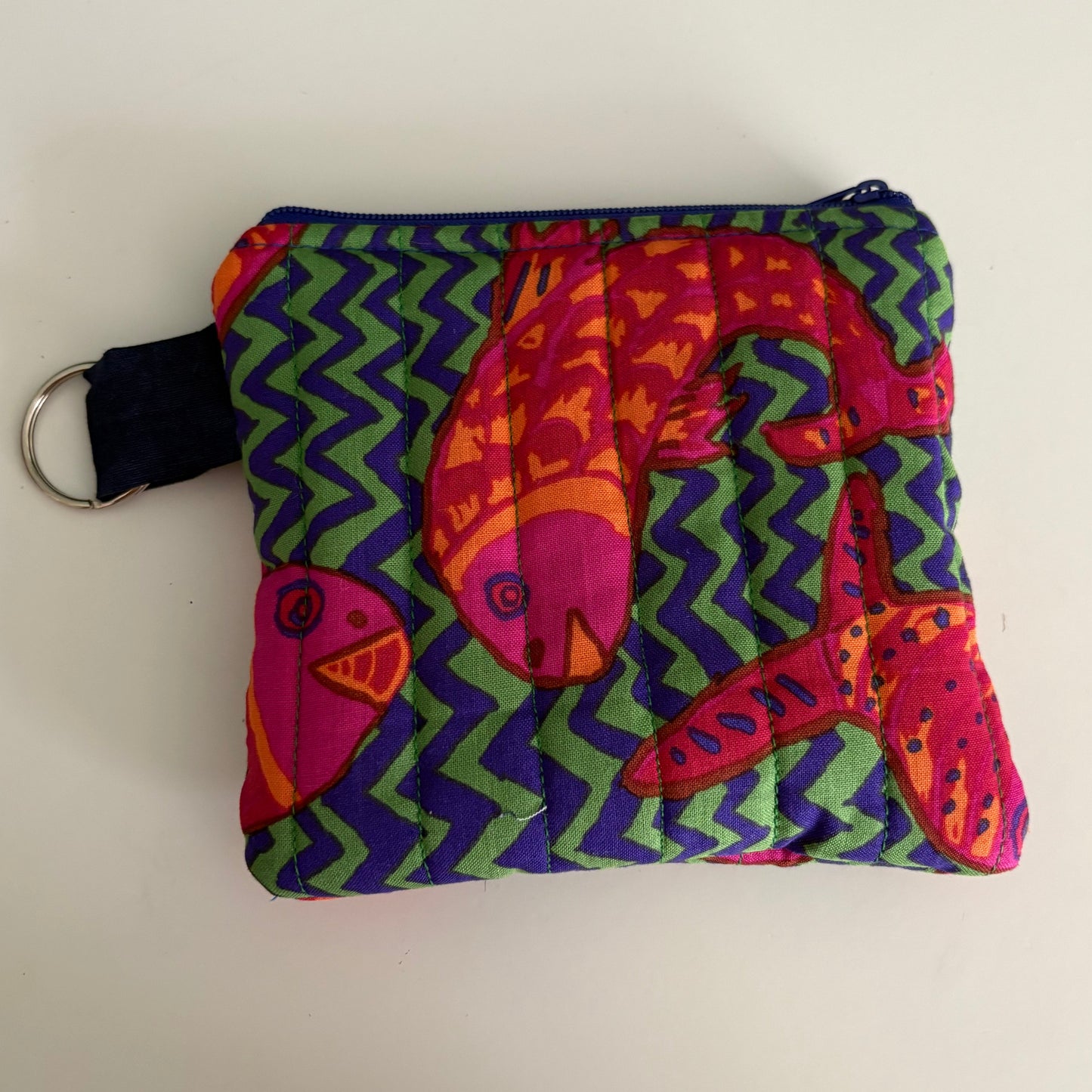 Gone Fishing Green/Blue Keychain Wallet
