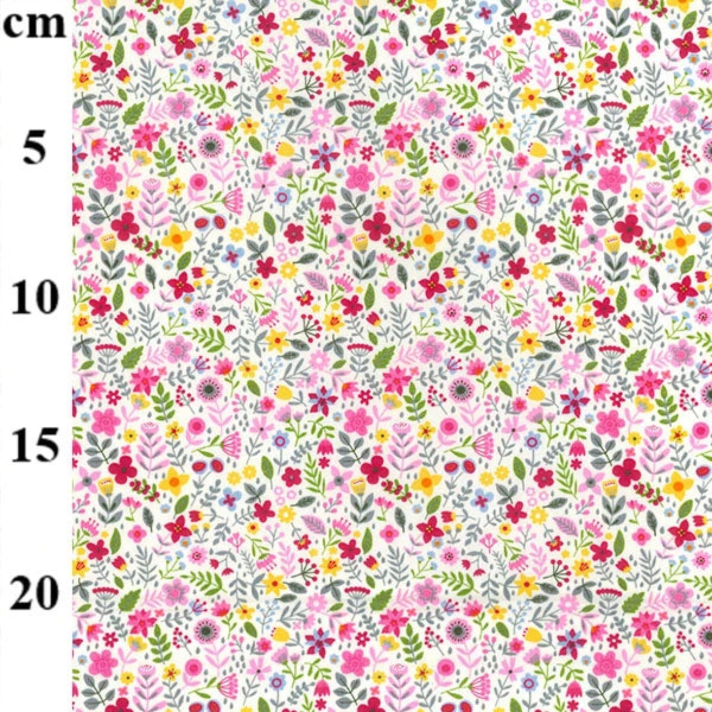 Pink Spring Ditsy Floral - Cotton Poplin Fabric - Rose & Hubble