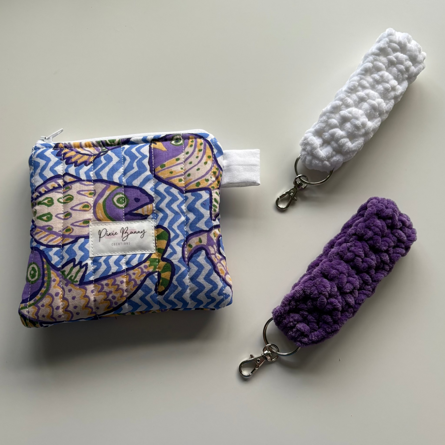 Gone Fishing Delft Blue Keychain Wallet