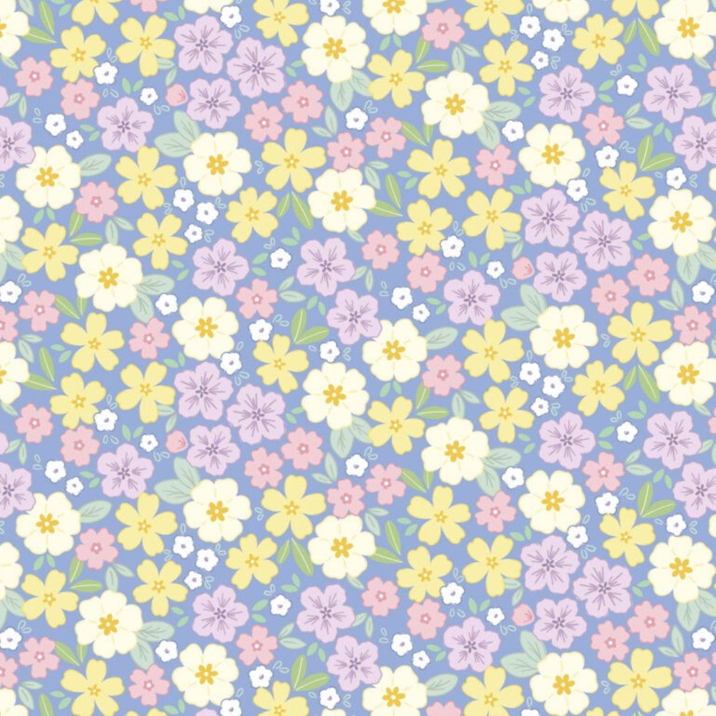 Dear Spring Collection by Lewis & Irene - Primrose Prairie Mid Blue