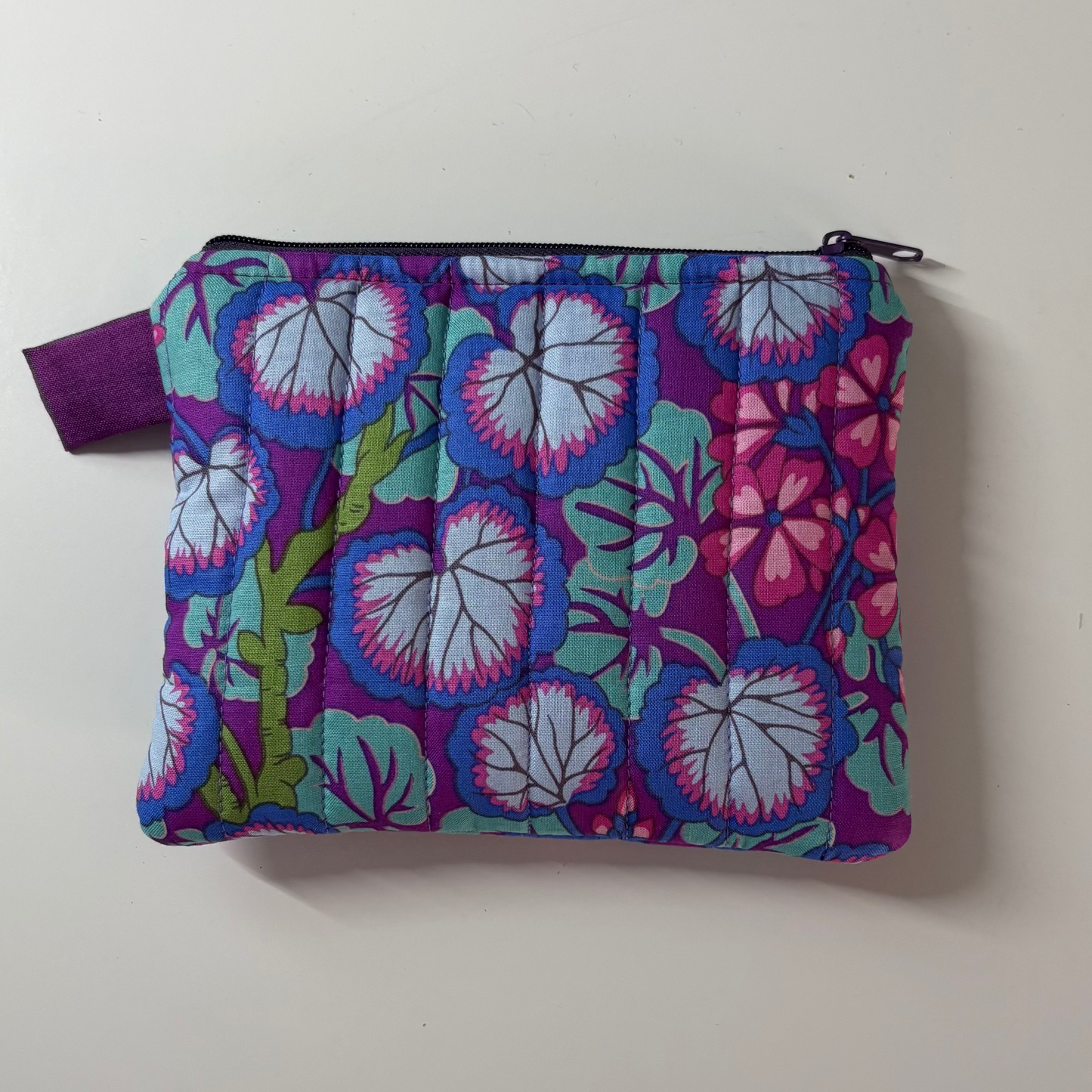 Climbing Geraniums Purple Keychain Wallet