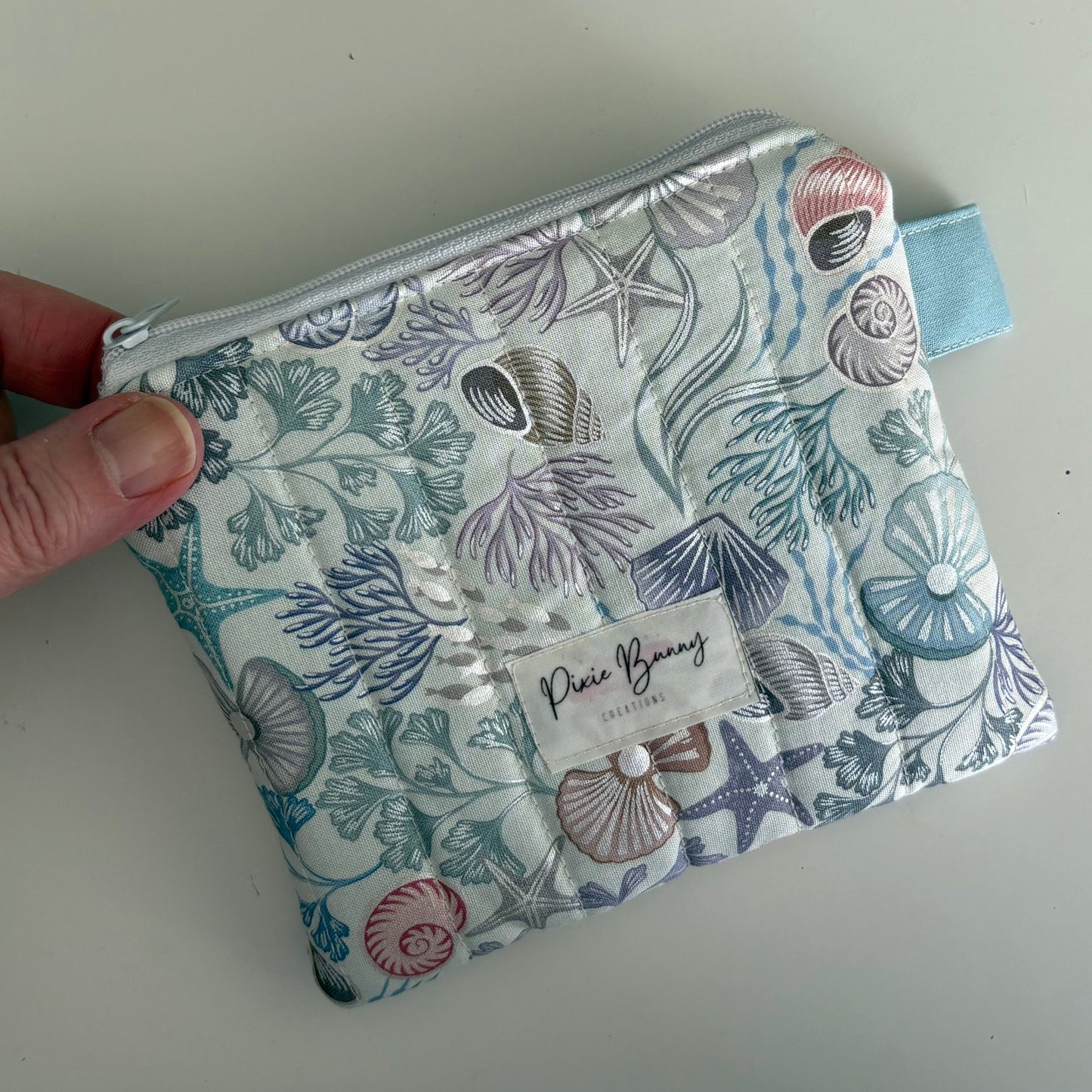 Shells & Pearls - Large Quilted Tote Bag - Beach Bag