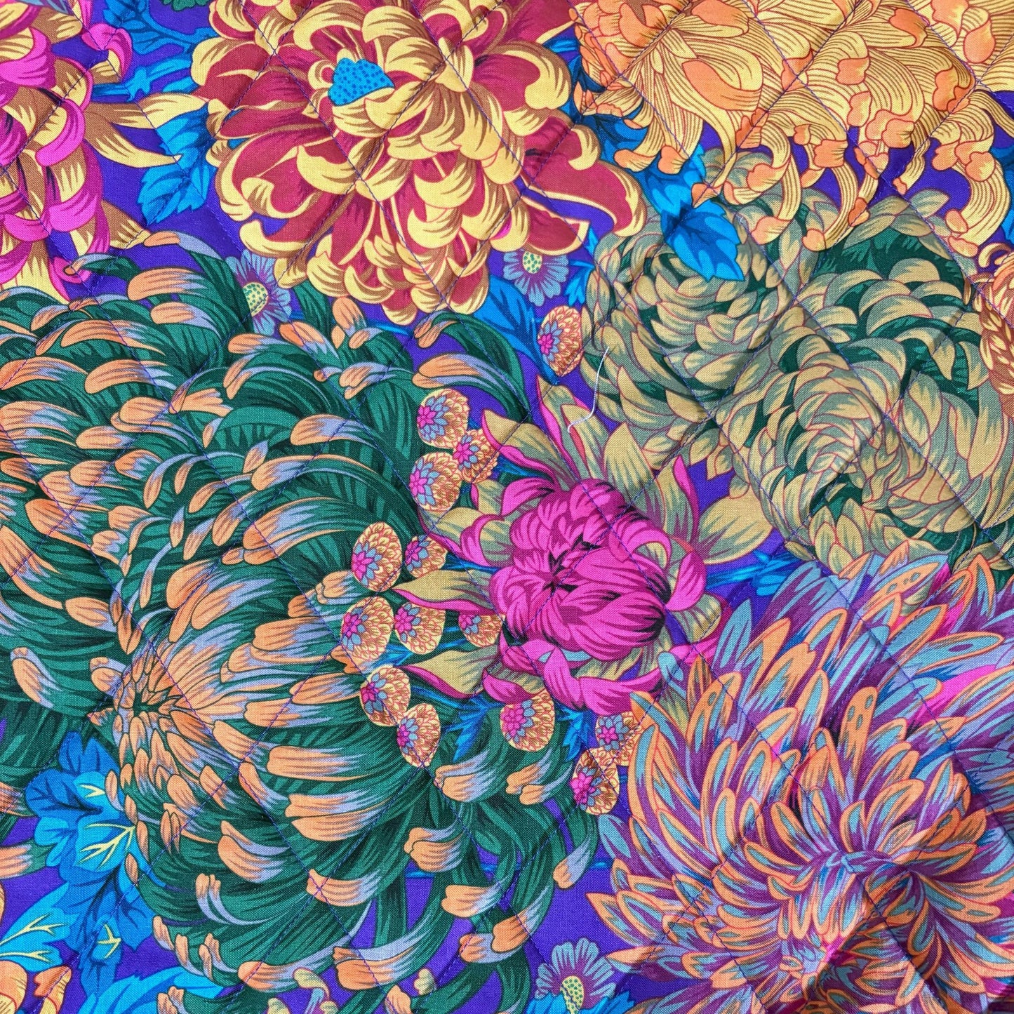 Quilted Boxy Bag - Japanese Chrysanthemum