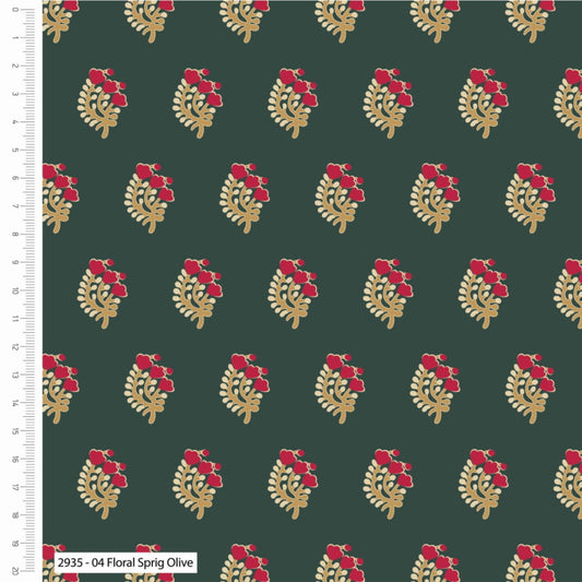 The V&A Indian Summer by Make + Believe – Floral Sprig Olive