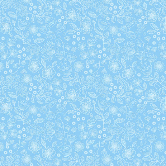Lewis & Irene Creative Landscapes Collection - Two Tone Floral Blue