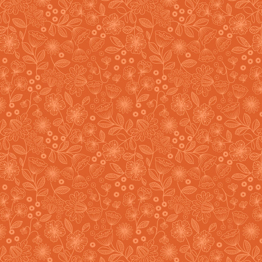 Lewis & Irene Creative Landscapes Collection - Two Tone Floral Orange