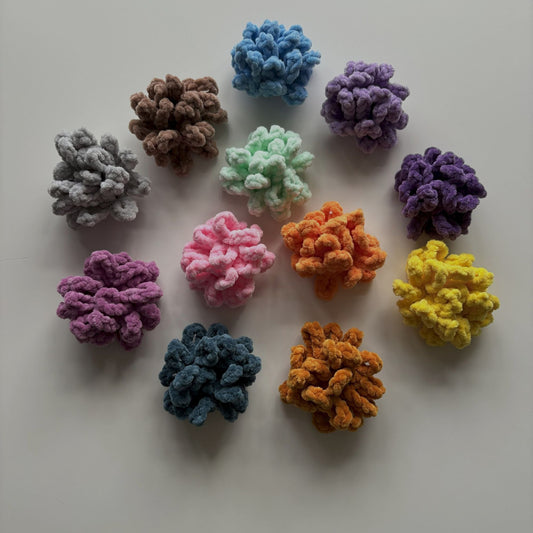 Chenille Pom Pom Flower Pin
