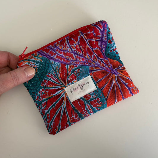 Tropical Caladiums Red Keychain Wallet