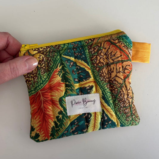 Tropical Caladiums Yellow Keychain Wallet