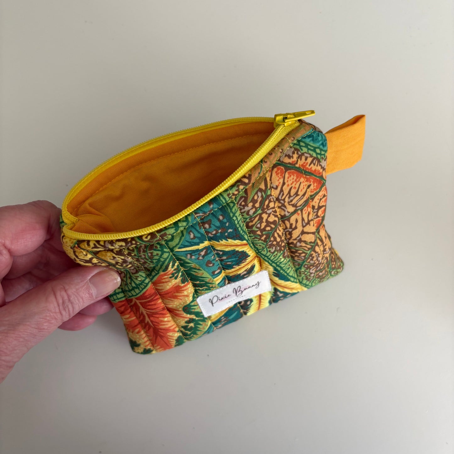 Tropical Caladiums Yellow Keychain Wallet