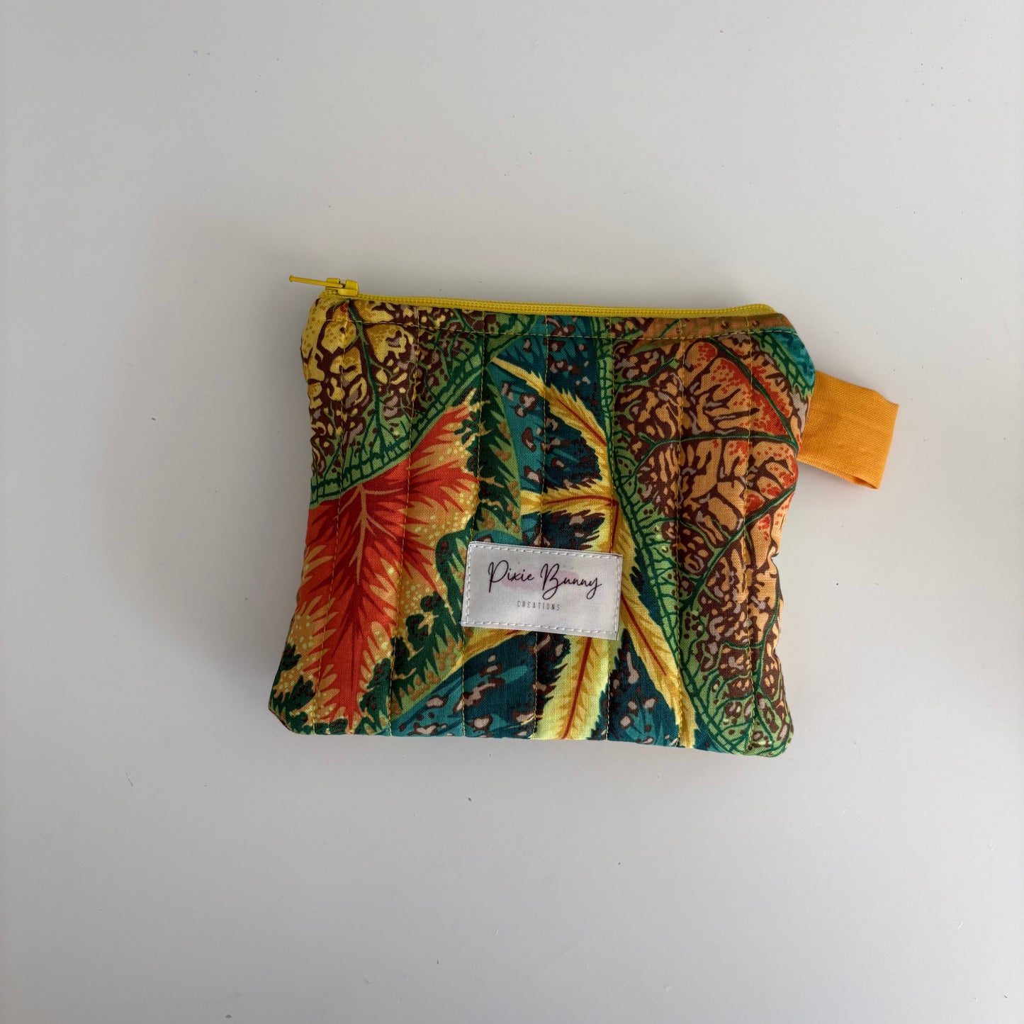 Tropical Caladiums Yellow Keychain Wallet