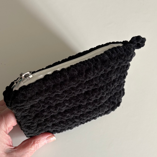 Black Chenille Keychain Wallet