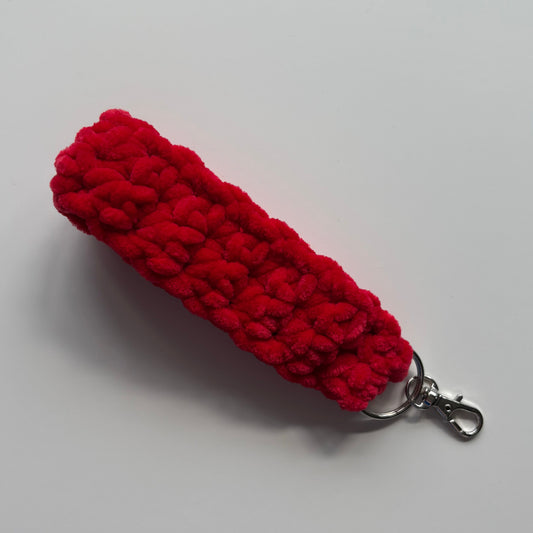 Bright Red - Chenille Keychain Wristlet