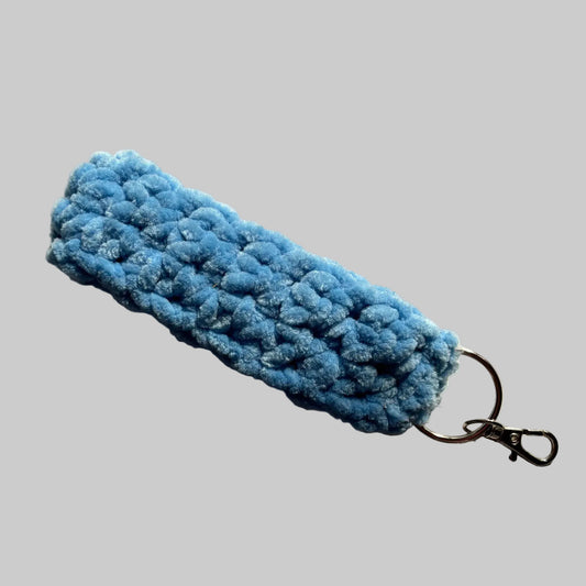 Hydrangea Blue - Chenille Keychain Wristlet
