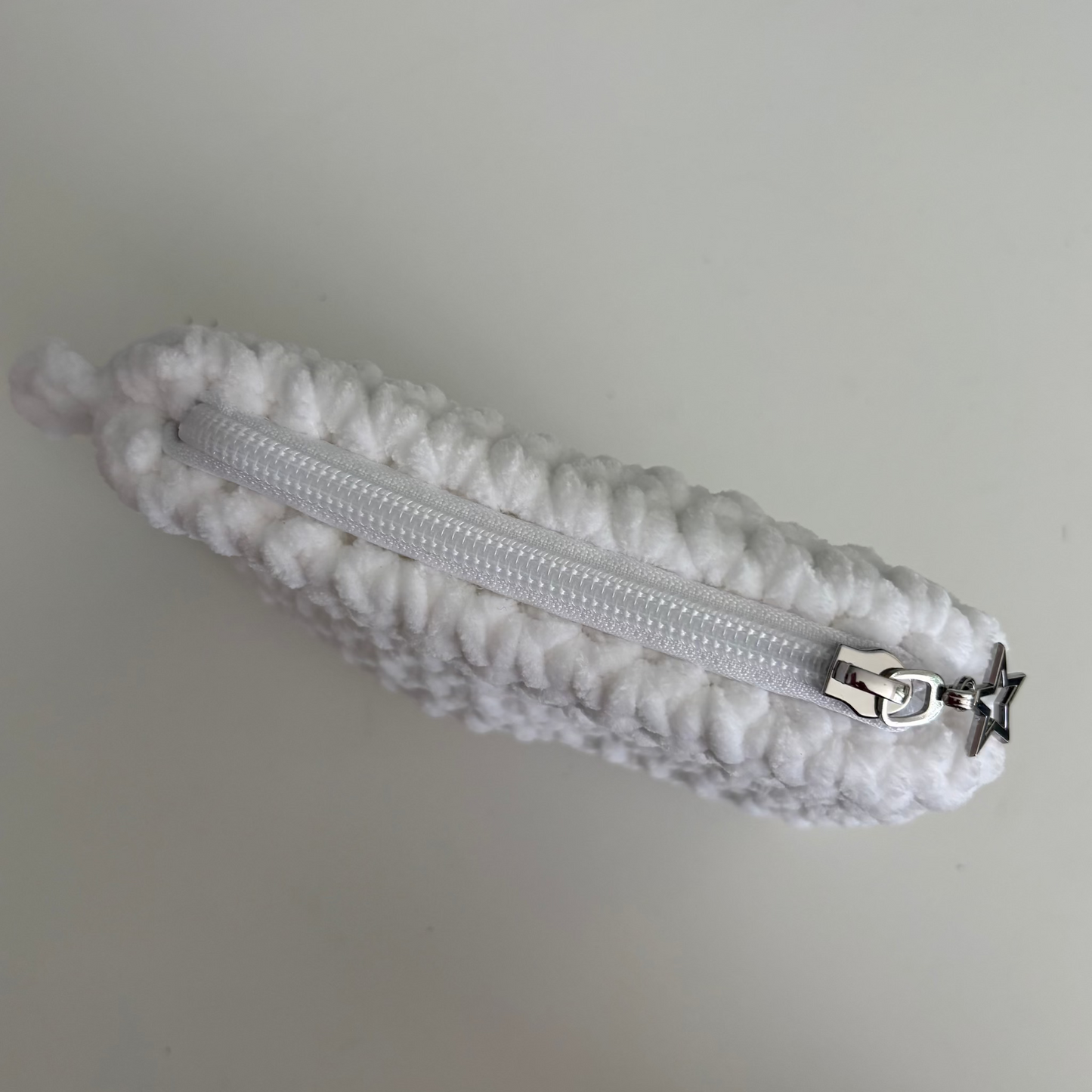 White Chenille Keychain Wallet