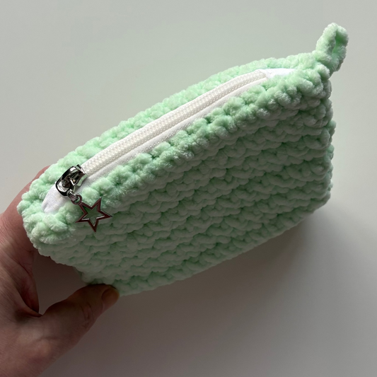 Light Mint Chenille Keychain Wallet