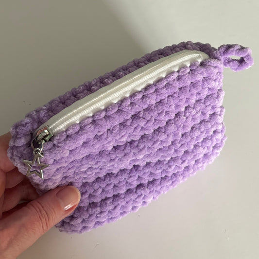 Lilac Chenille Keychain Wallet