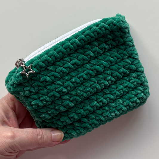 Opal Green Chenille Keychain Wallet
