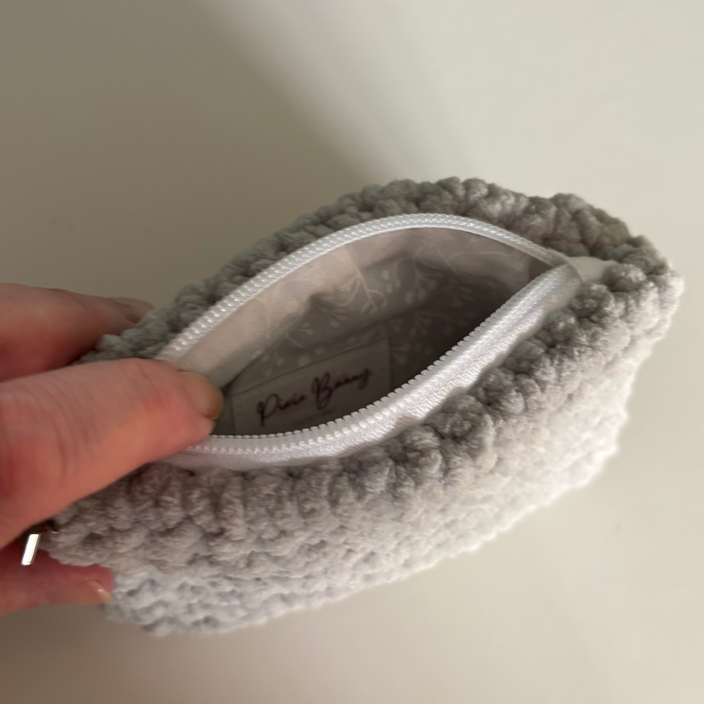 Silver Chenille Keychain Wallet