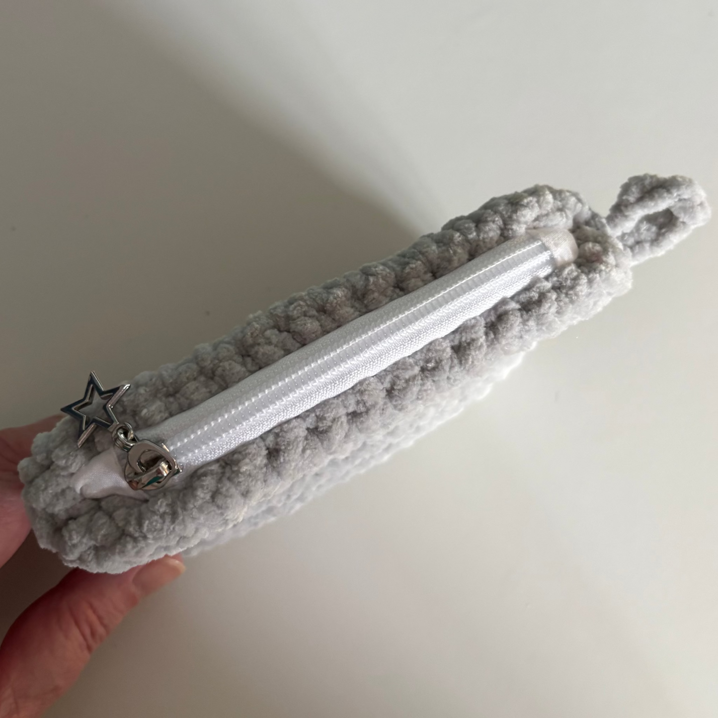 Silver Chenille Keychain Wallet