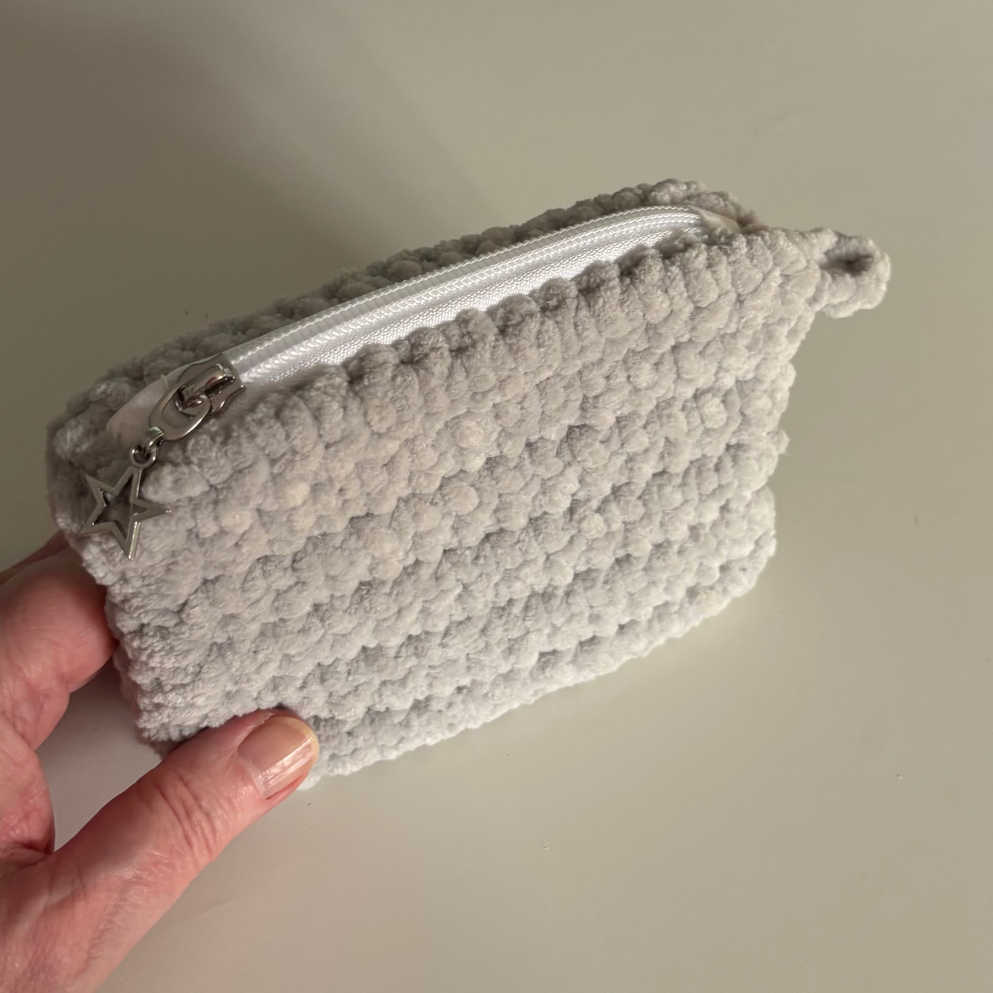 Silver Chenille Keychain Wallet