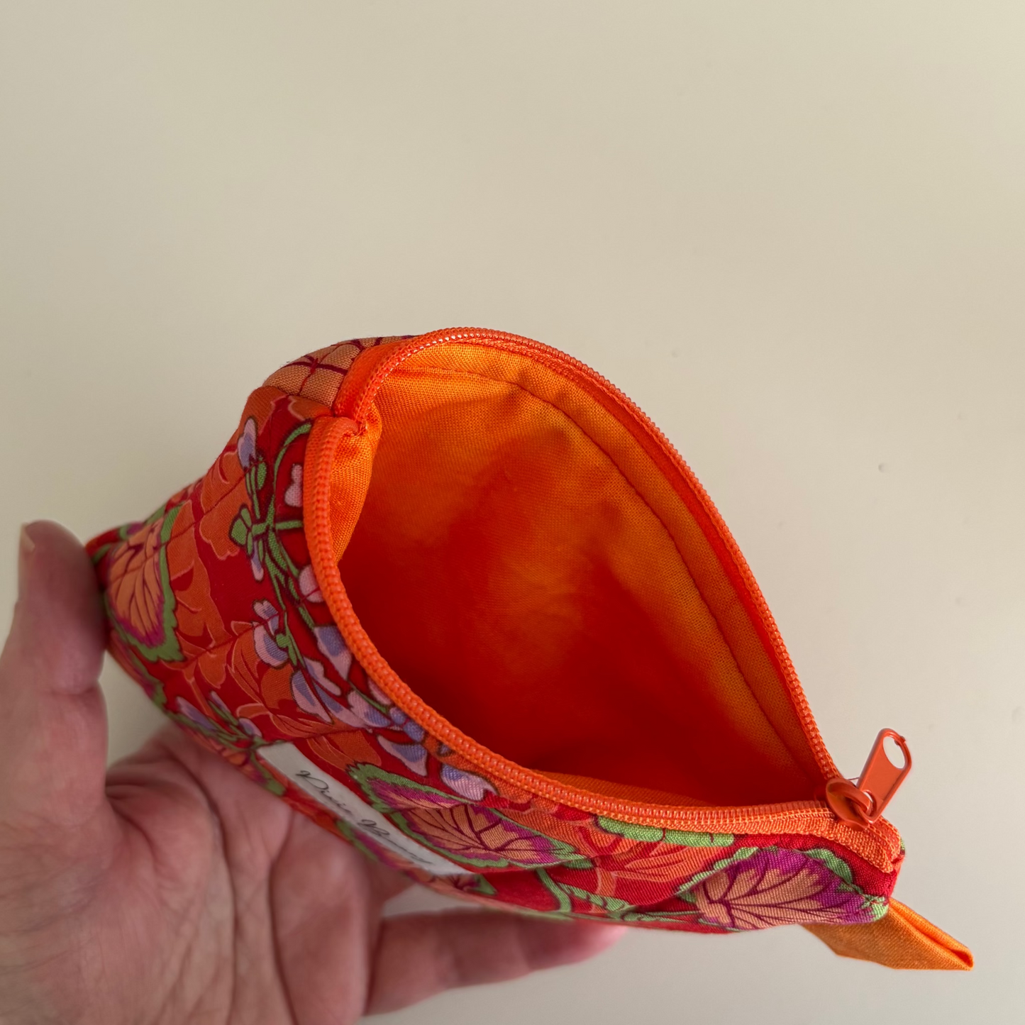 Climbing Geraniums Orange Keychain Wallet