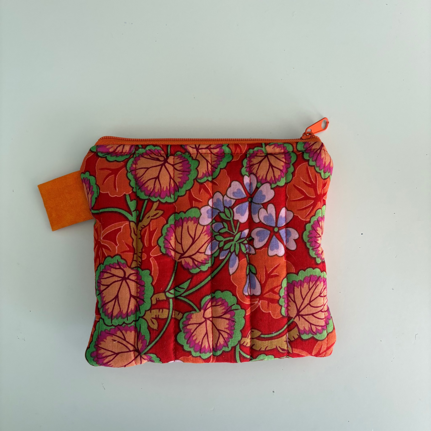 Climbing Geraniums Orange Keychain Wallet
