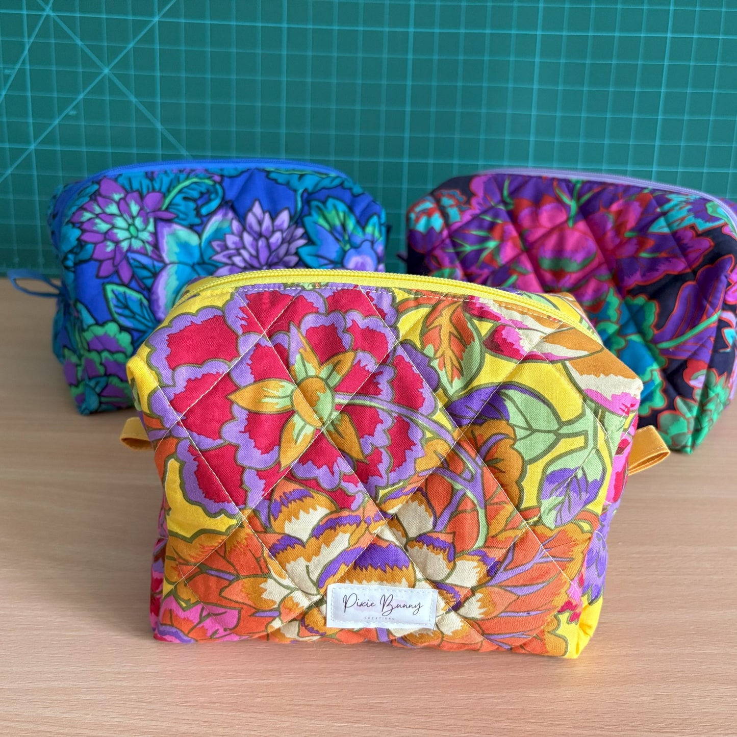 Floral Cloisonne Purple Makeup Bag