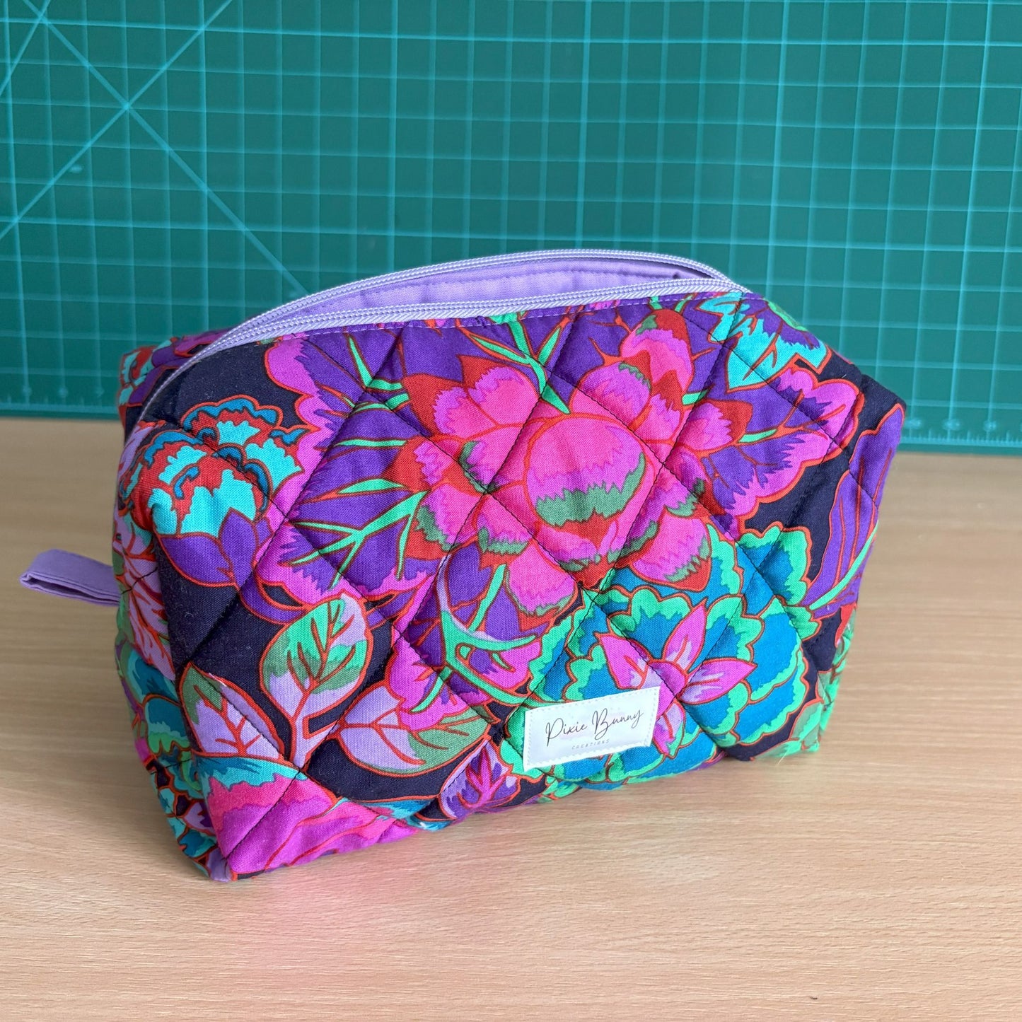 Floral Cloisonne Purple Makeup Bag