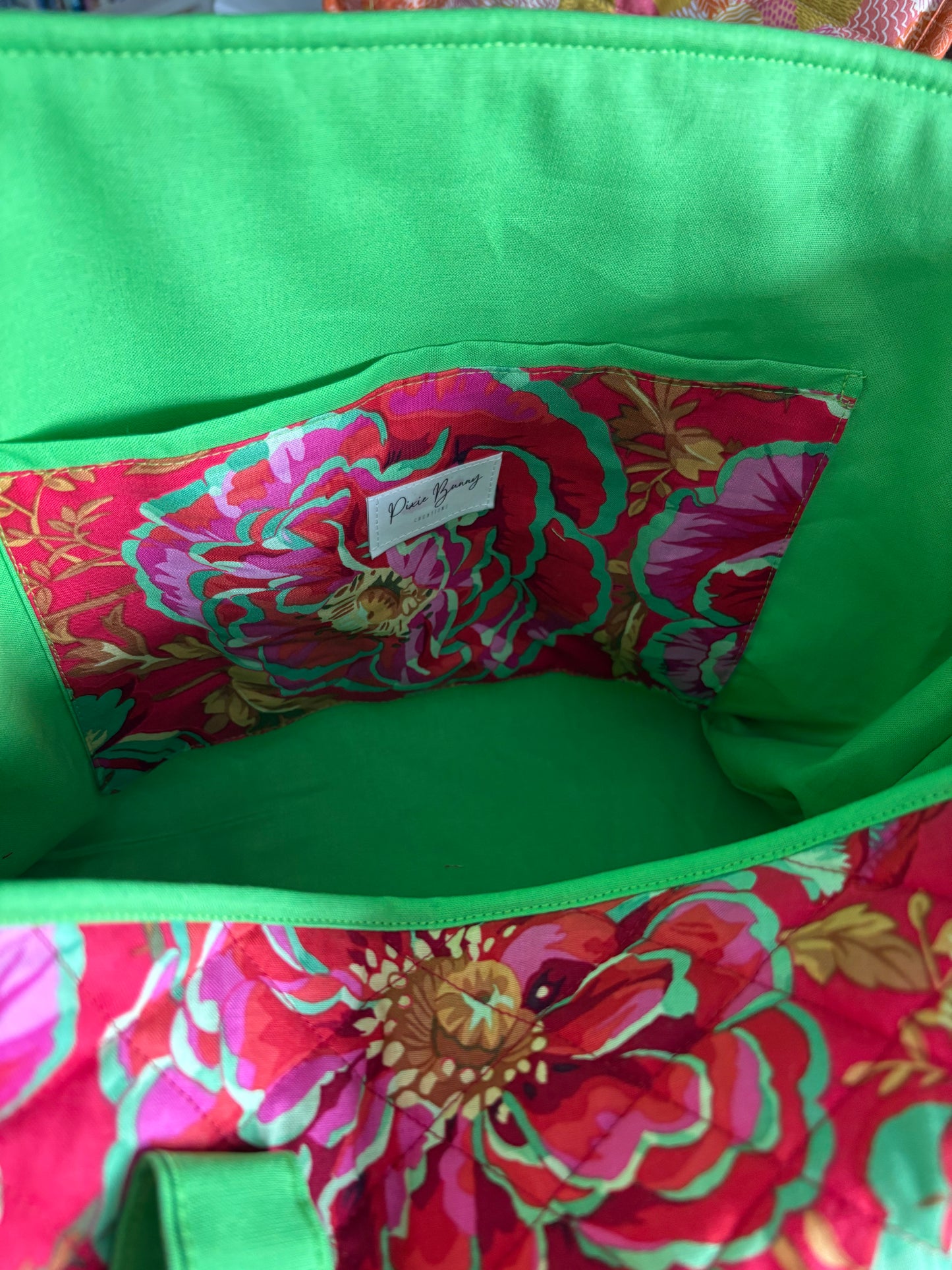 Dorothy's Rose Garden - Quilted Tote Bag