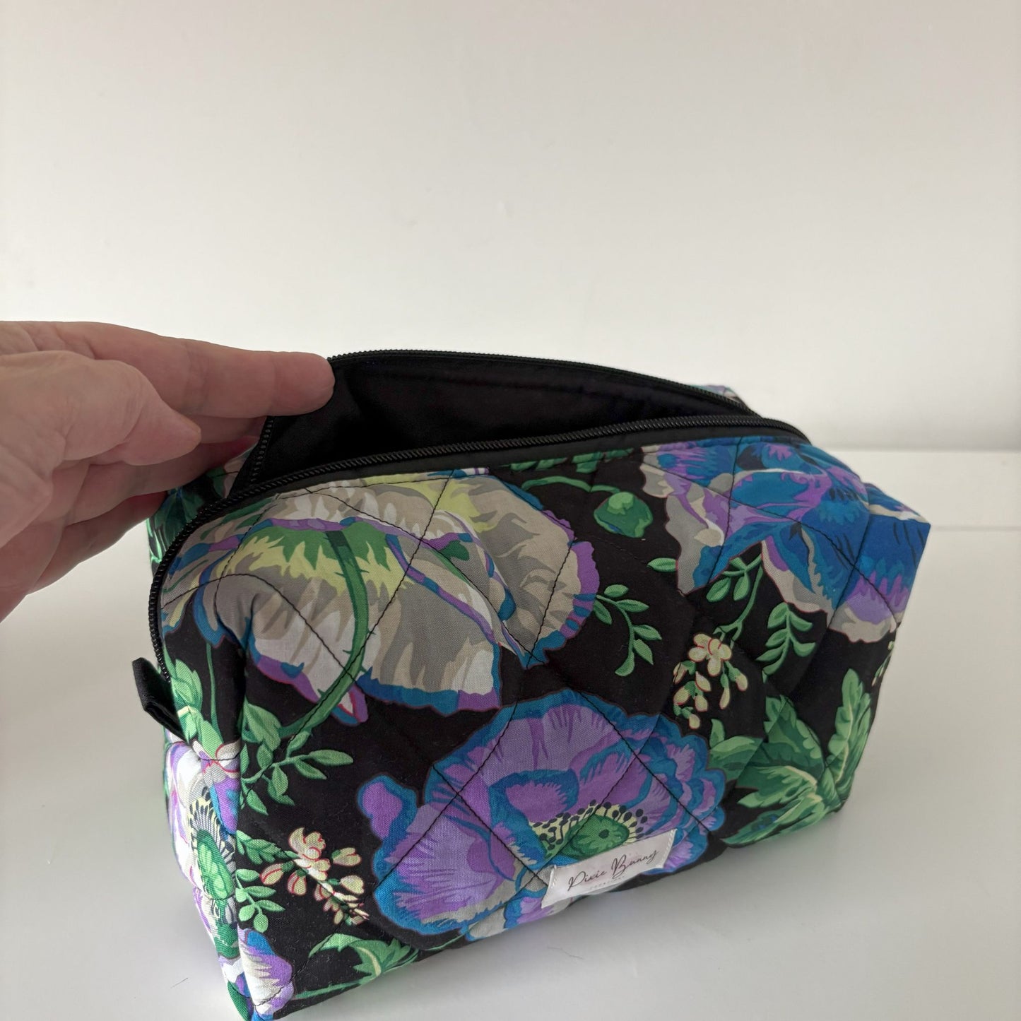 Dorothy's Rose Garden Lilac & Blue Makeup Bag