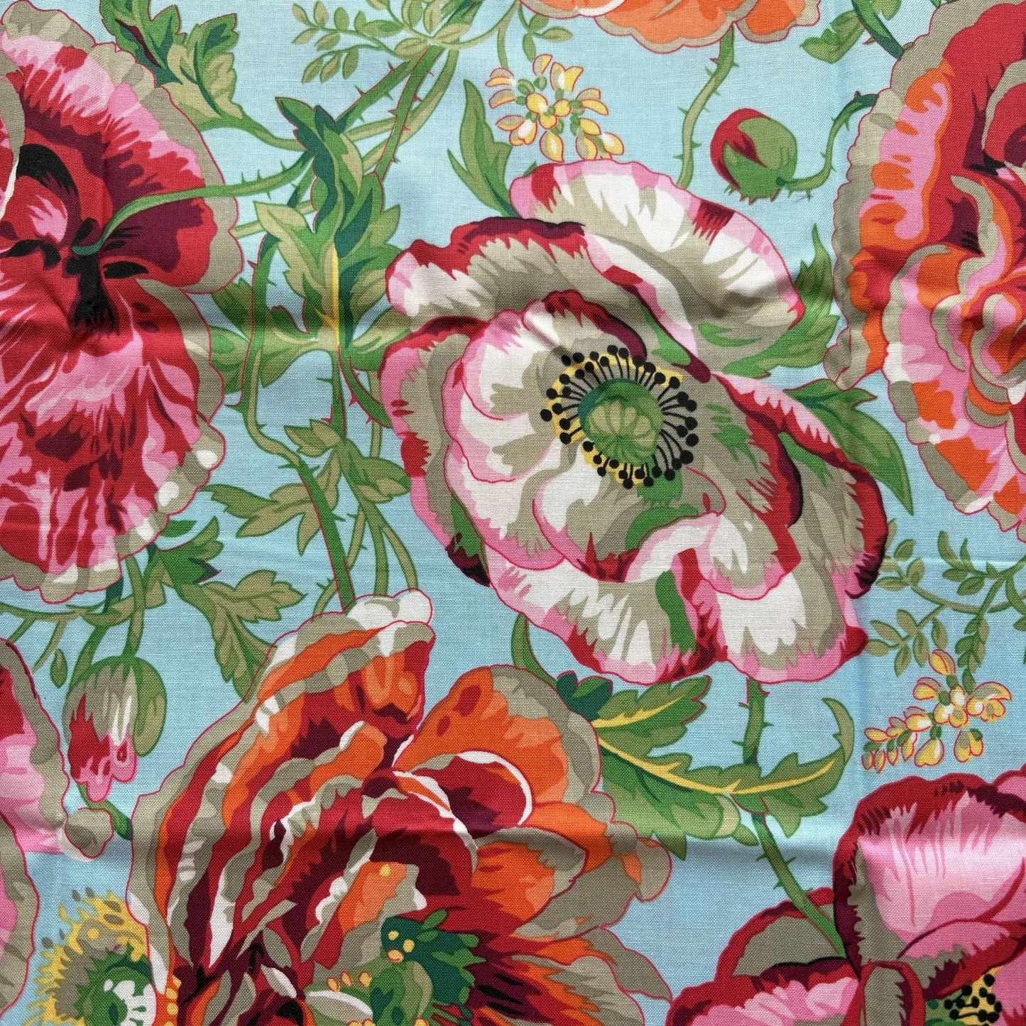 Dorothy's Rose Garden Sky Blue Makeup Bag