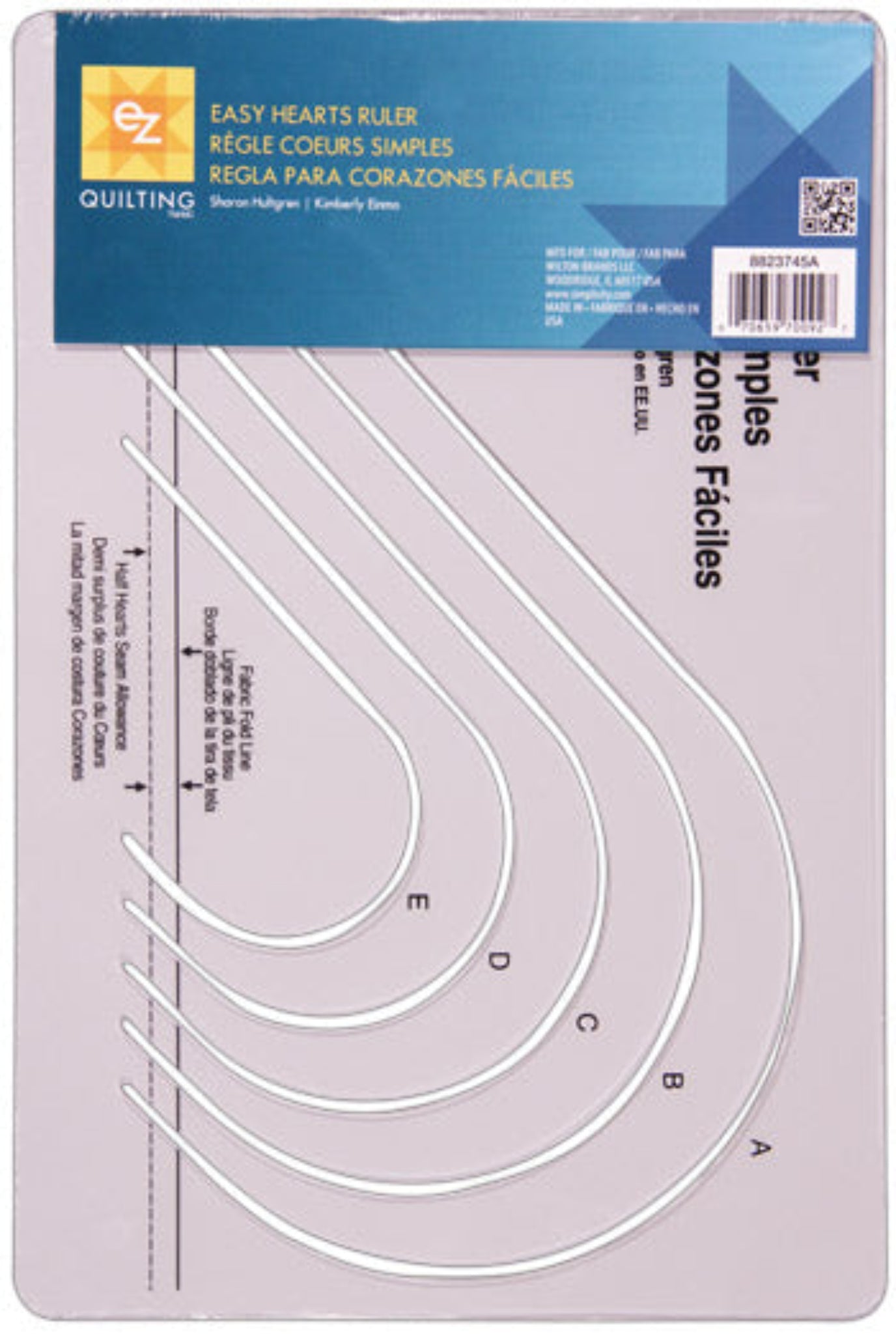 Acrylic Quilting Ruler - Easy Hearts  (EZ)