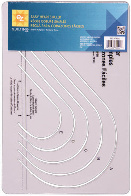 Acrylic Quilting Ruler - Easy Hearts  (EZ)