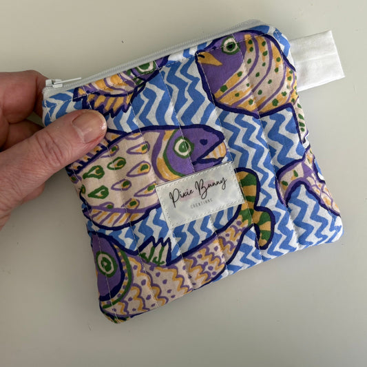 Gone Fishing Delft Blue Keychain Wallet