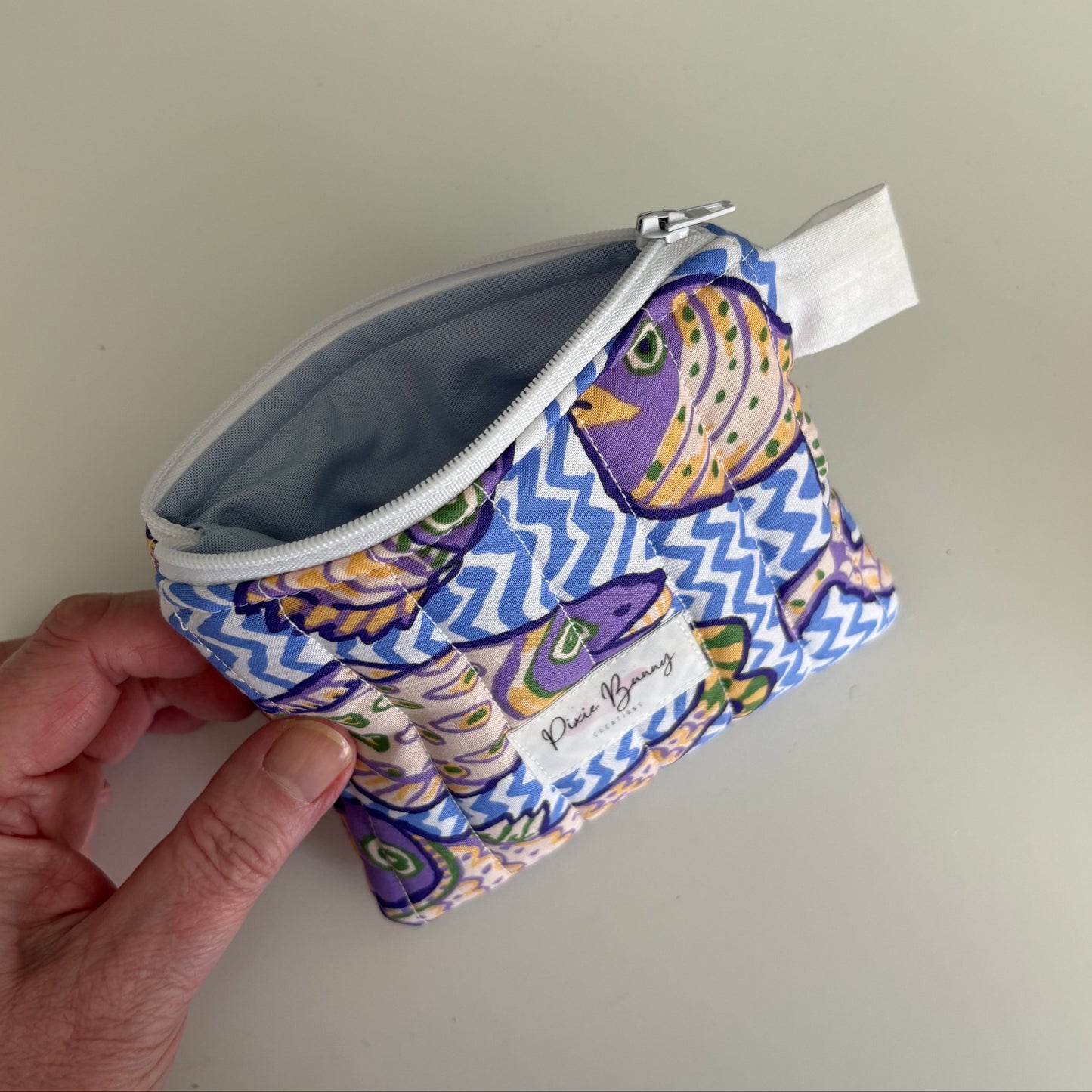 Gone Fishing Delft Blue Keychain Wallet