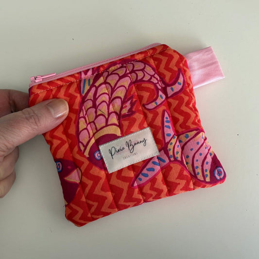 Gone Fishing Orange Keychain Wallet