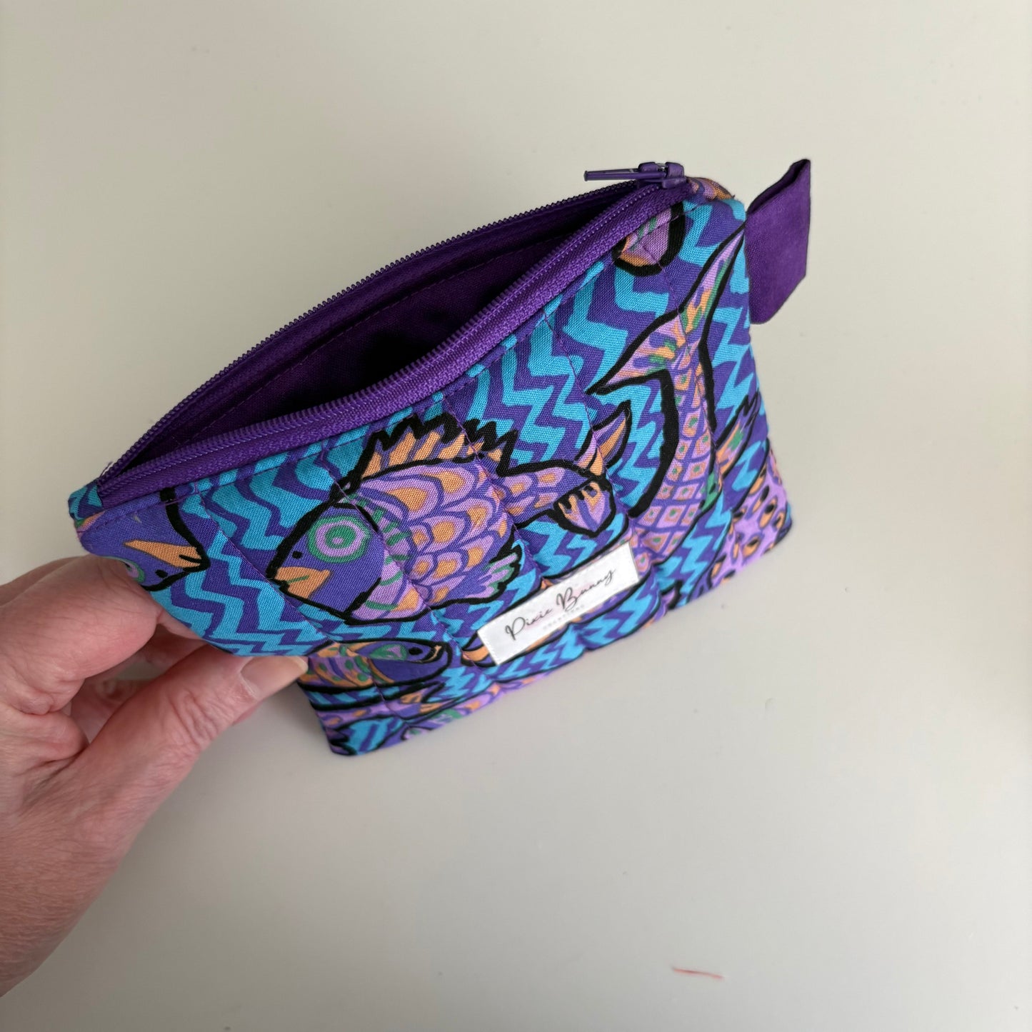 Gone Fishing Purple & Blue Keychain Wallet
