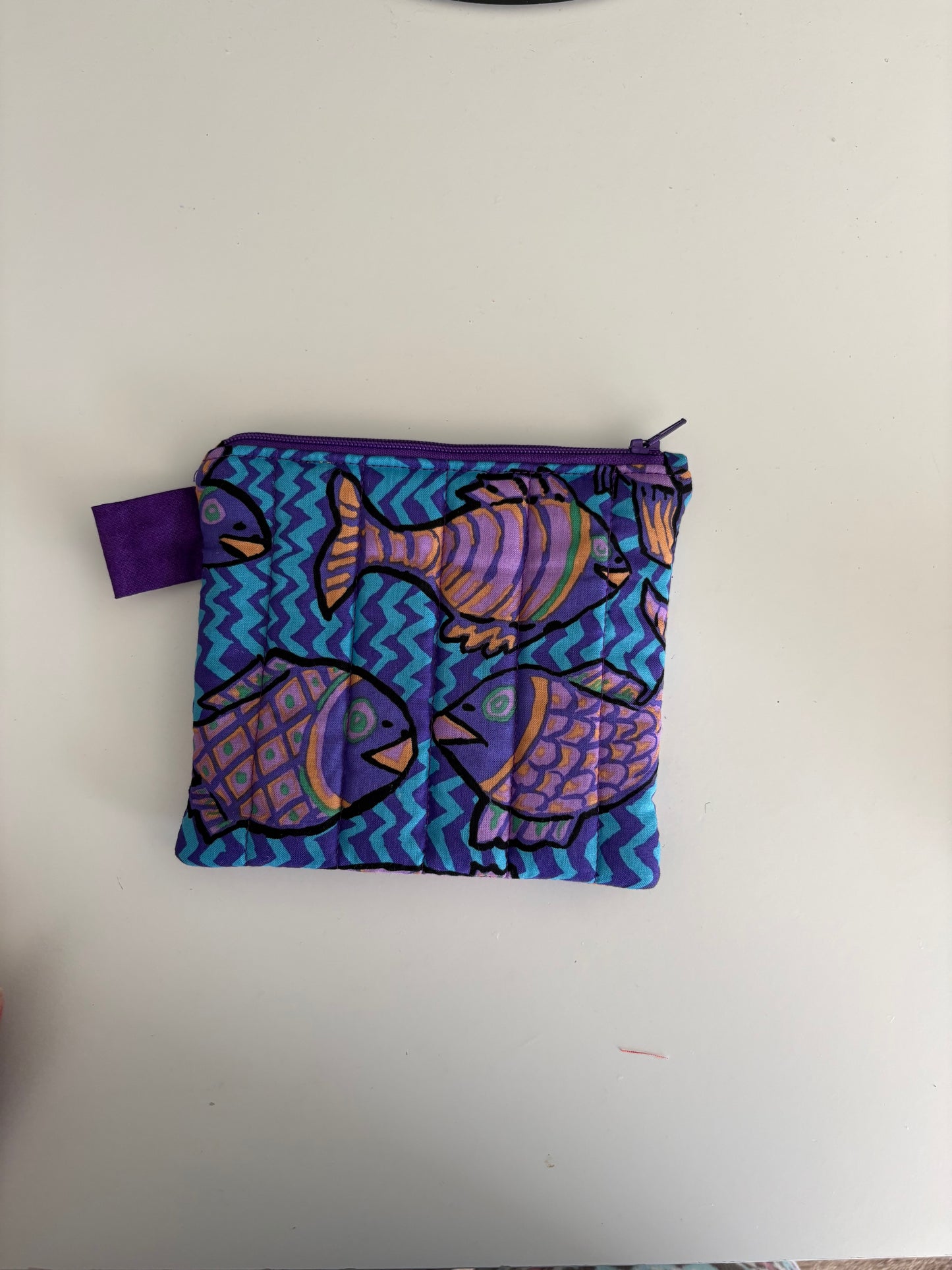 Gone Fishing Purple & Blue Keychain Wallet