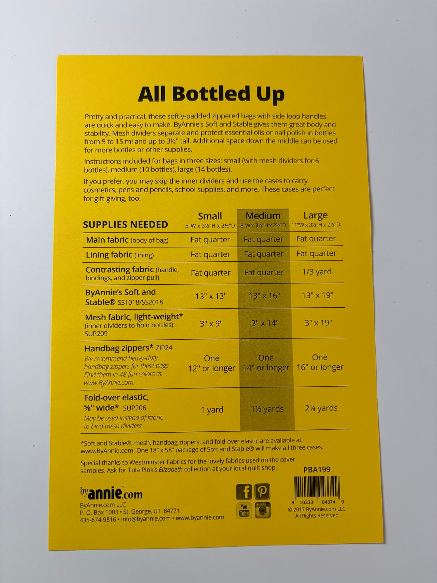 Patterns By Annie - All Bottled Up