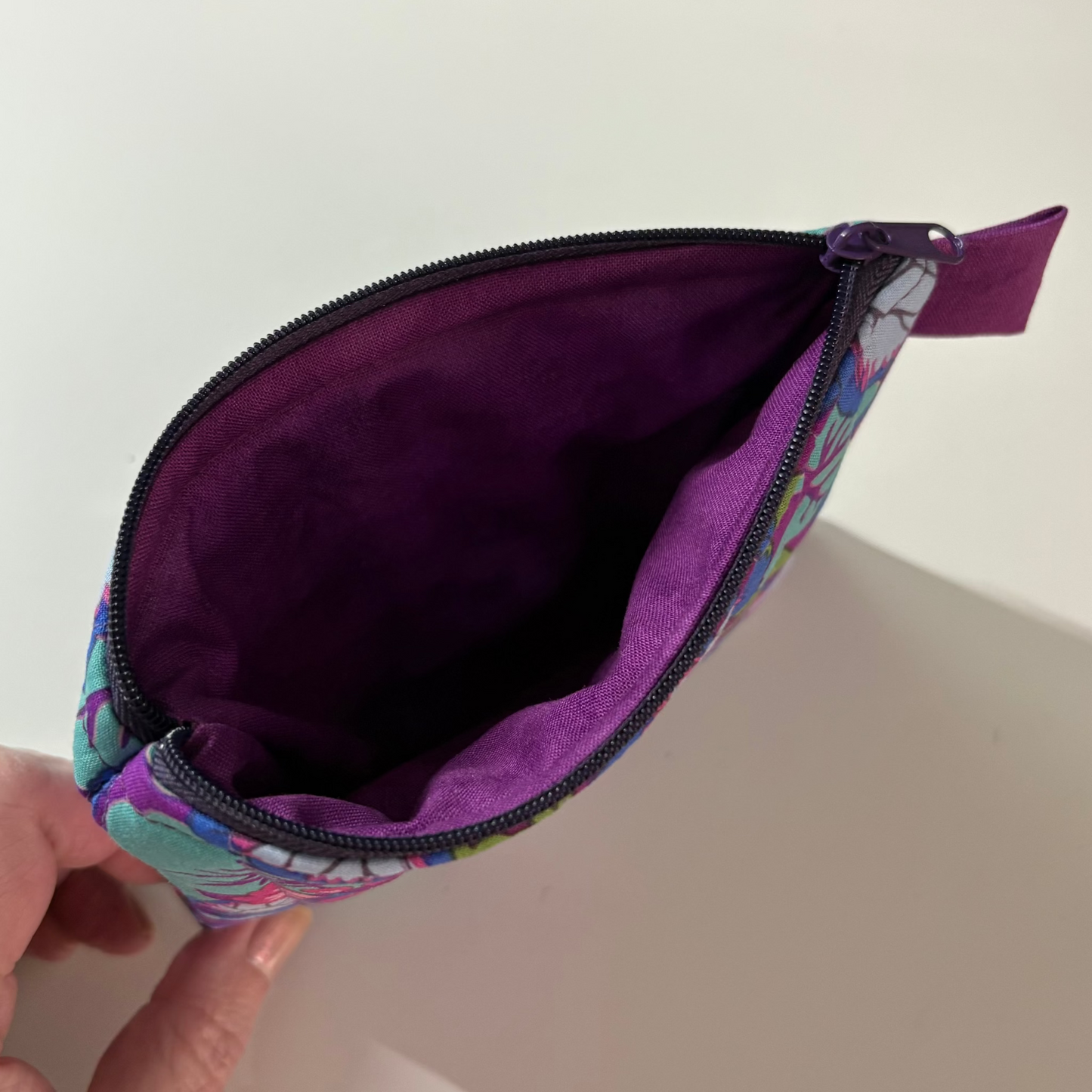 Climbing Geraniums Purple Keychain Wallet