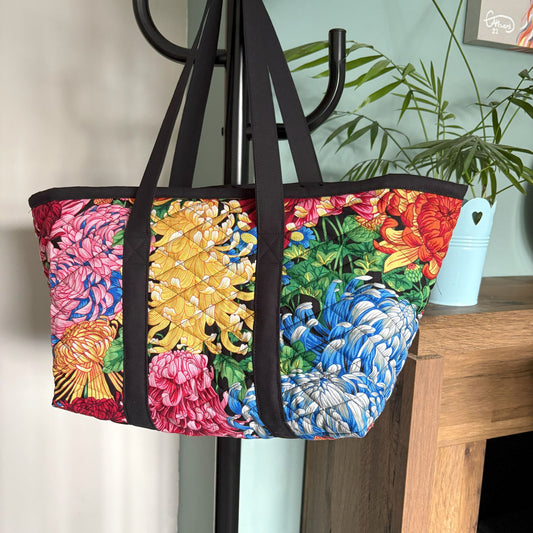 The Japanese Chrysanthemum Collection - Quilted Tote Bag