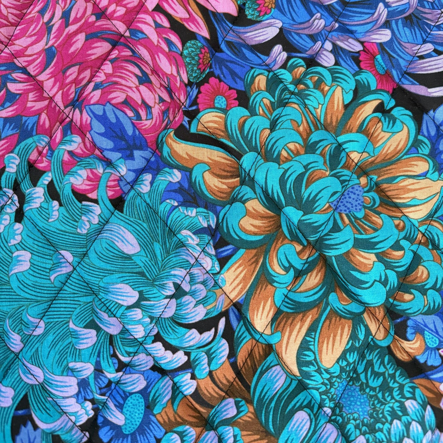 Quilted Boxy Bag - Japanese Chrysanthemum