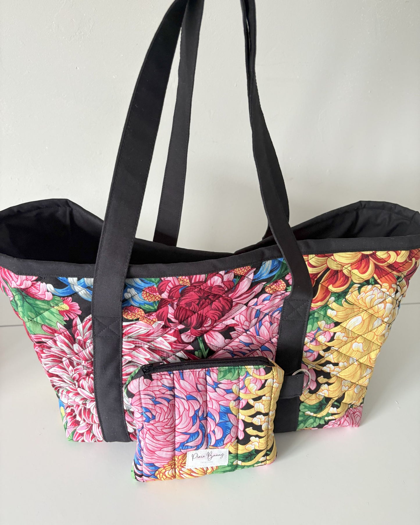 The Japanese Chrysanthemum Collection - Quilted Tote Bag