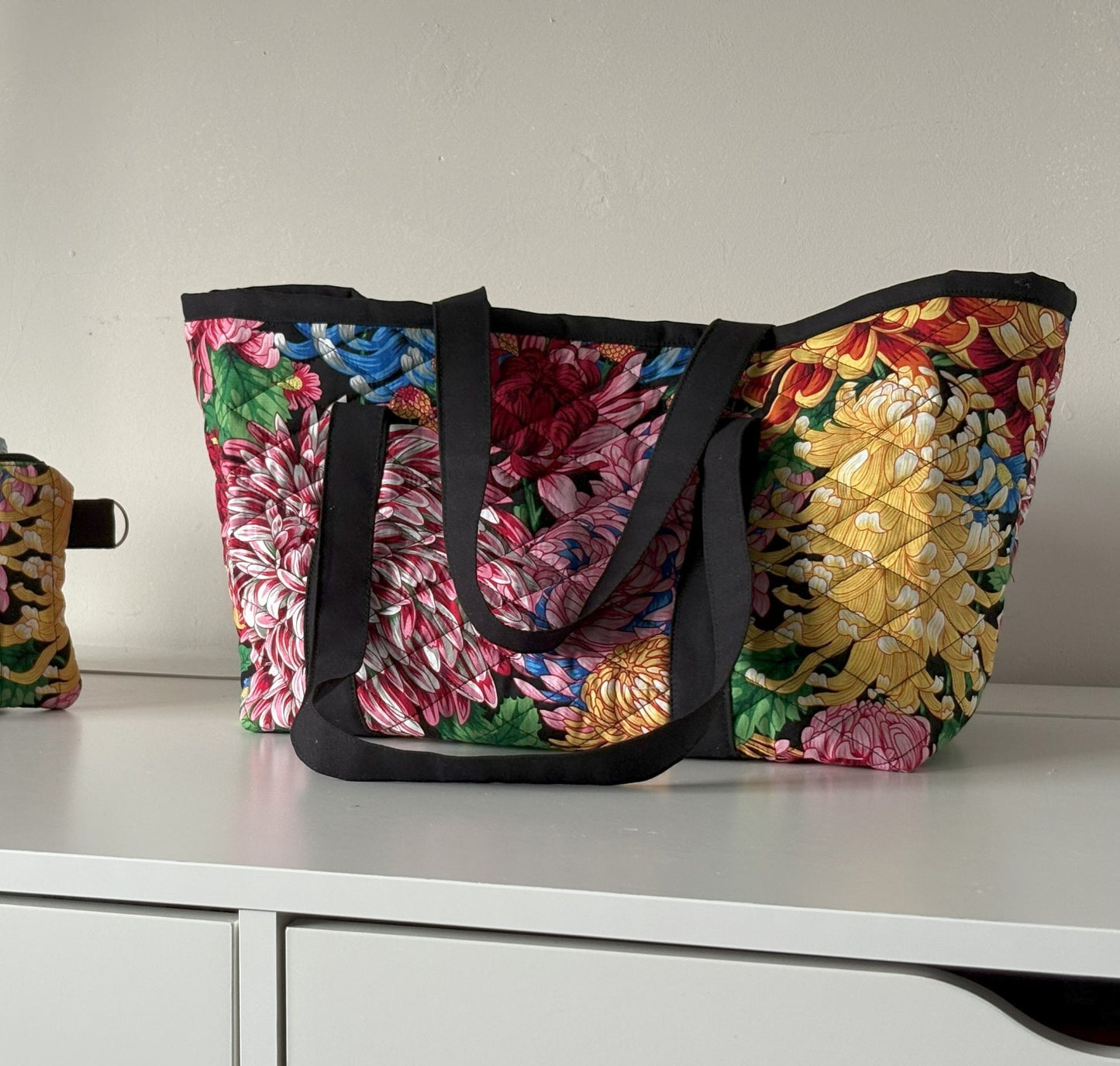 The Japanese Chrysanthemum Collection - Quilted Tote Bag