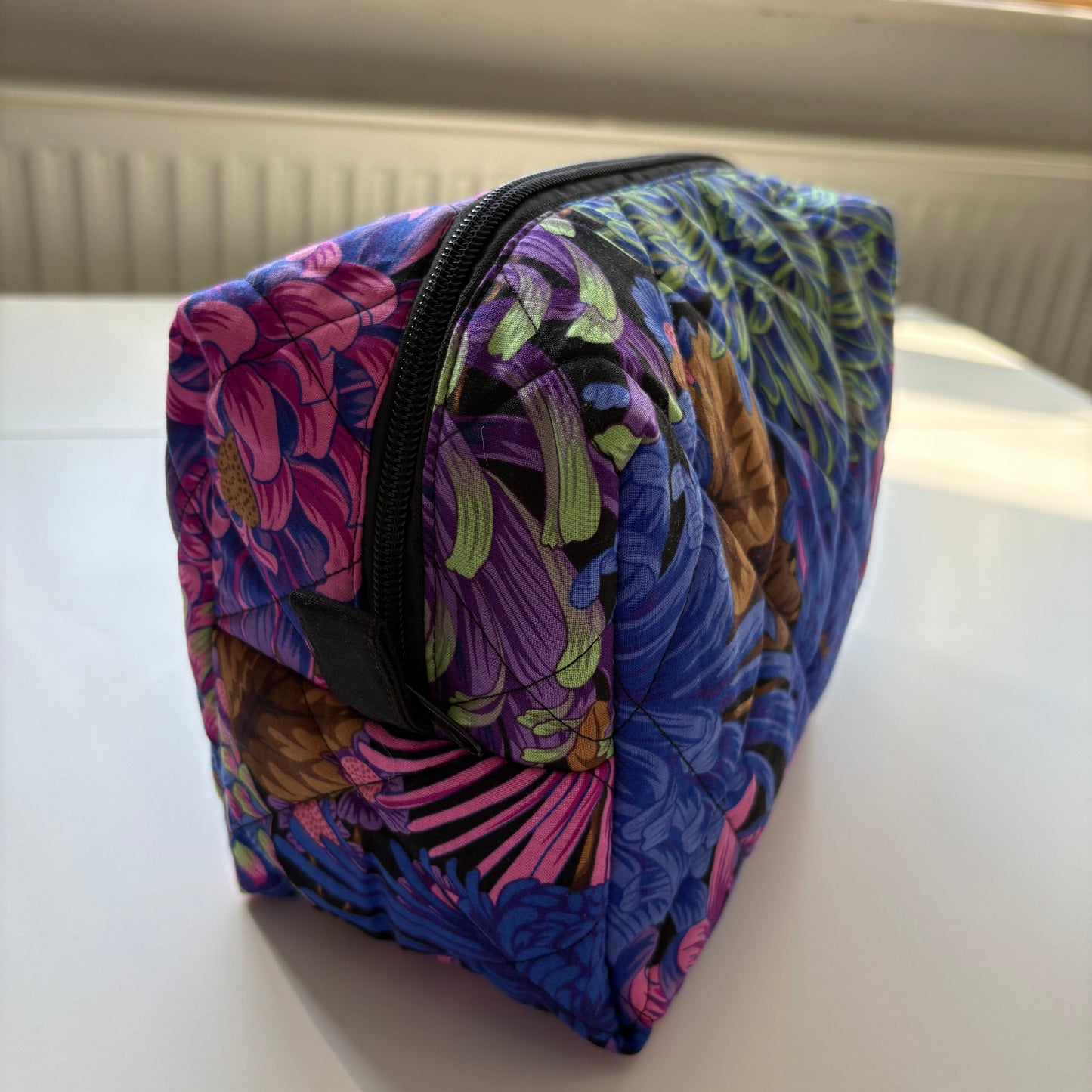 Japanese Chrysanthemum Blue & Pink Multi Makeup Bag