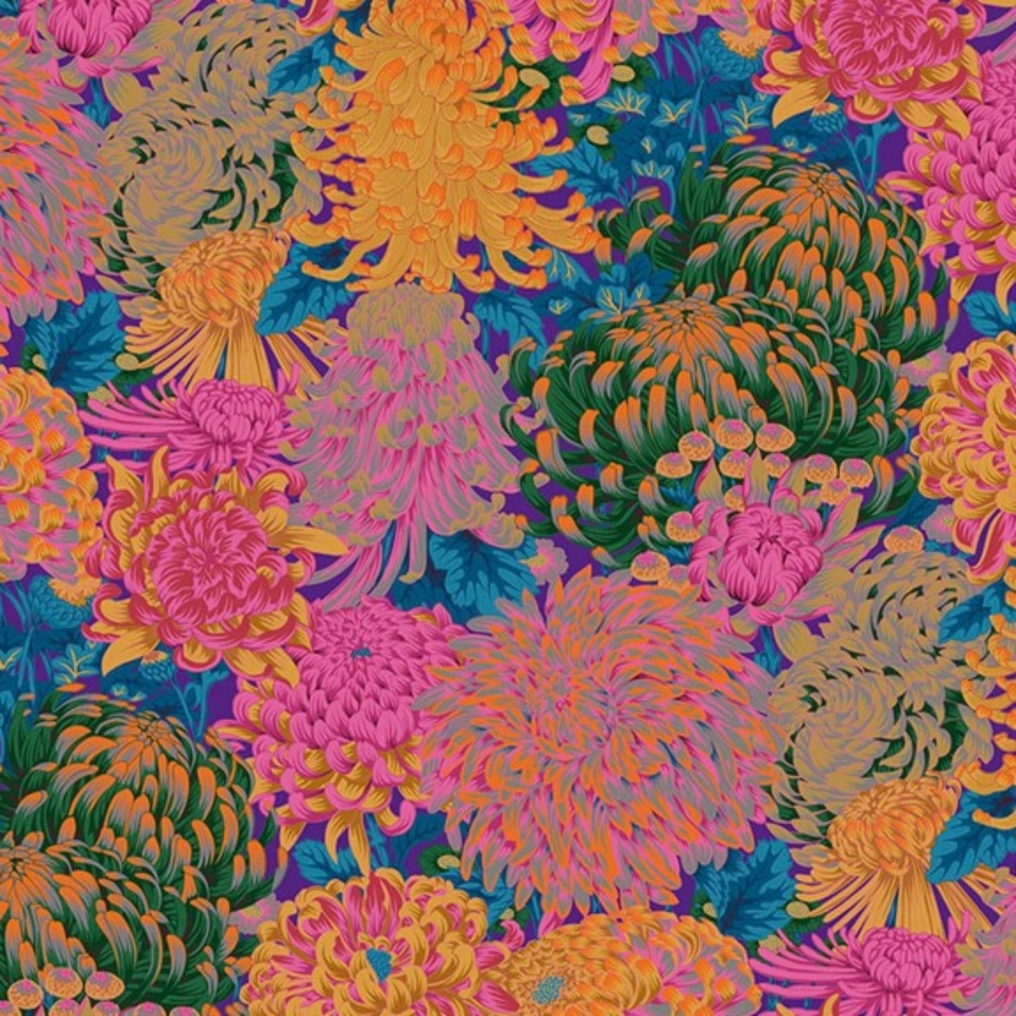 Japanese Chrysanthemum Orange Multi Makeup Bag