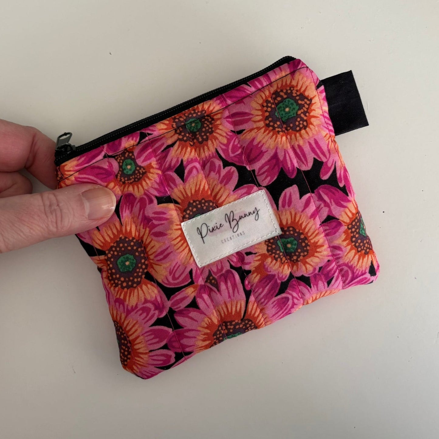 Lucy's Flowers Magenta Keychain Wallet