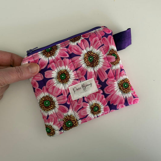 Lucy's Flowers Pink Keychain Wallet