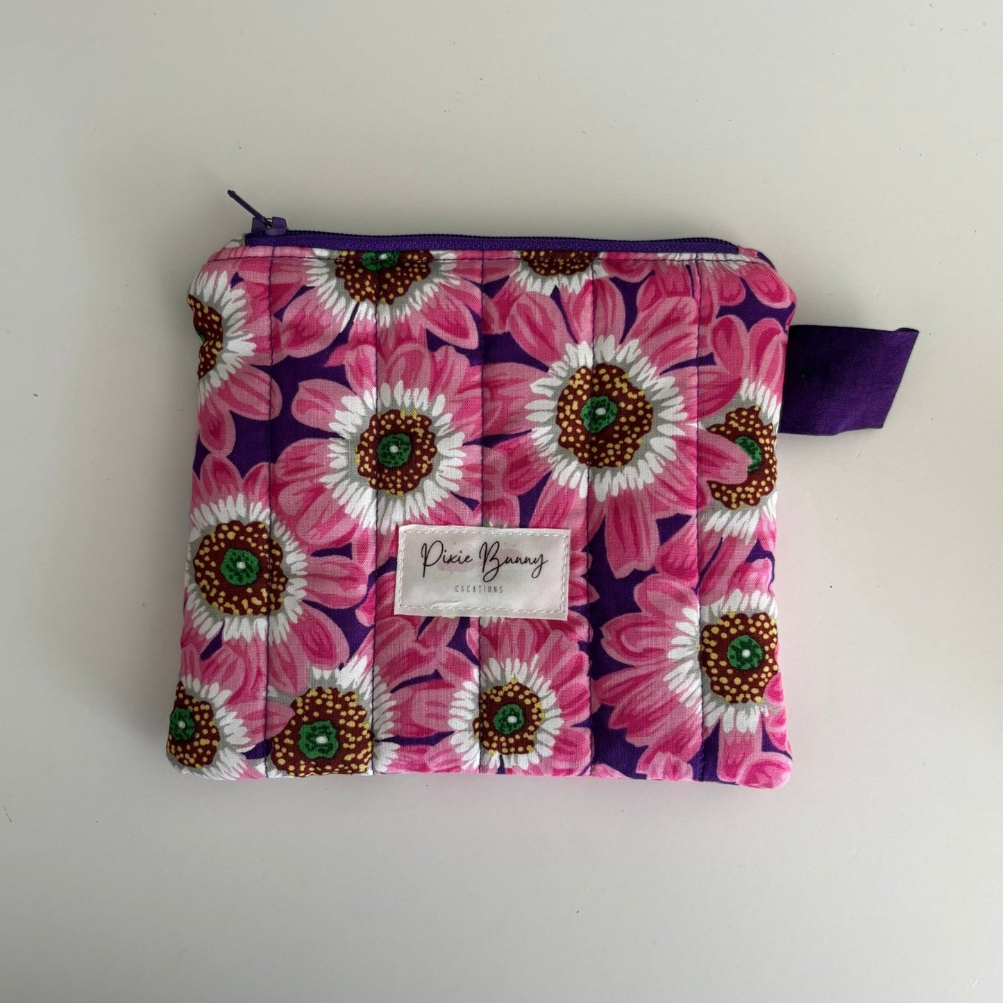 Lucy's Flowers Pink Keychain Wallet